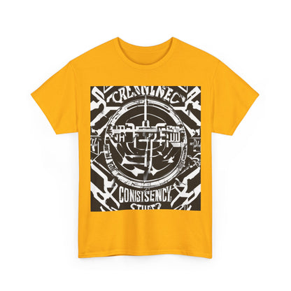 boostlete-am-crew-type-consistency-is-the-flex-centered-industrial-0137 — Unisex Heavy Cotton Tee (Gildan 5000)