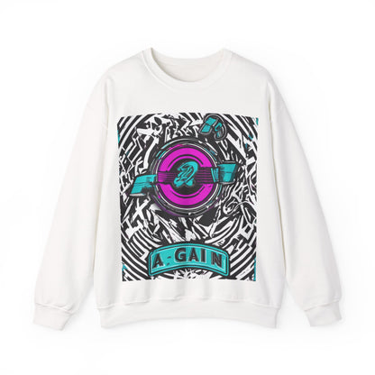 boostlete-boost-mode-type-again-badge-monoline-0293 — Unisex Heavy Blend Crewneck Sweatshirt (Gildan)