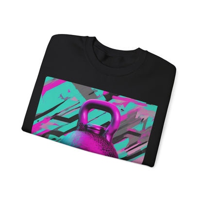 boostlete-mile-by-mile-scene-kettlebell-3d-monoline-1364 — Unisex Heavy Blend Crewneck (G18000)