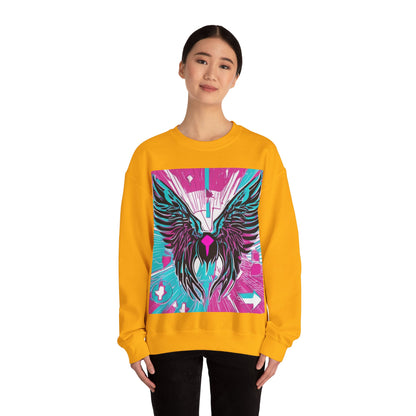 boostlete-am-crew-icon-wings-outline-line-art-0282 — Unisex Heavy Blend Crewneck Sweatshirt (Gildan)
