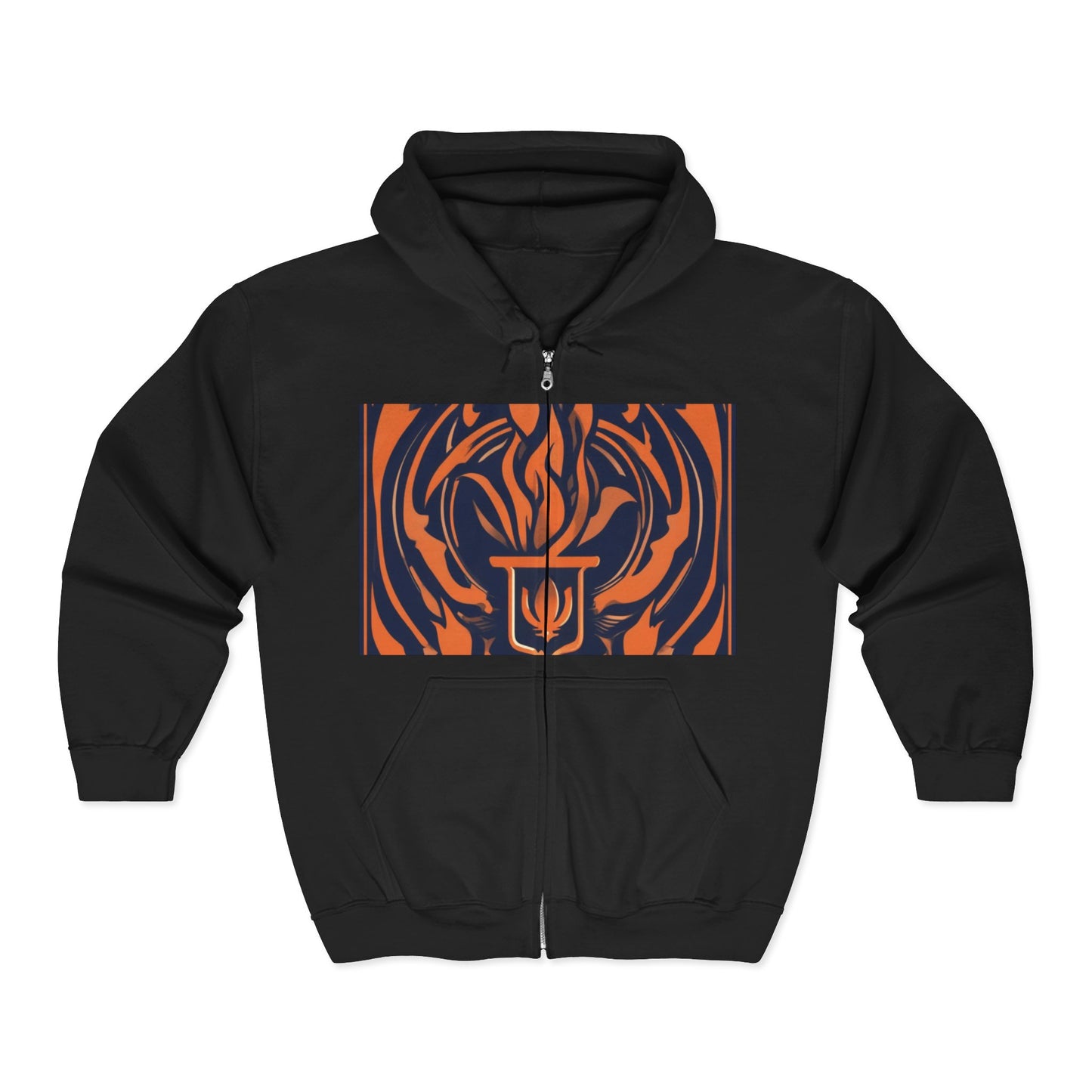 boostlete-quiet-power-icon-flame-duotone-athletic-0158 — Unisex Heavy Blend Full-Zip Hooded Sweatshirt