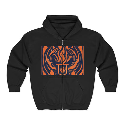 boostlete-quiet-power-icon-flame-duotone-athletic-0158 — Unisex Heavy Blend Full-Zip Hooded Sweatshirt