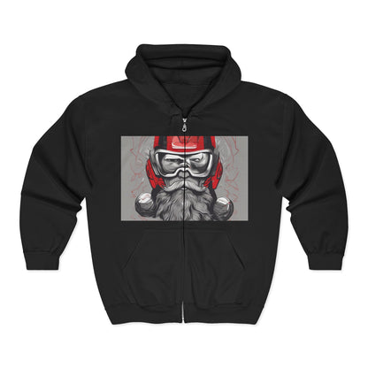 boostlete-pr-season-type-calm-is-a-superpower-outline-over-solid-isometric-0413 — Unisex Heavy Blend Full-Zip Hooded Sweatshirt