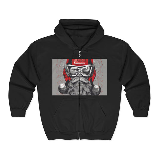 boostlete-pr-season-type-calm-is-a-superpower-outline-over-solid-isometric-0413 — Unisex Heavy Blend Full-Zip Hooded Sweatshirt