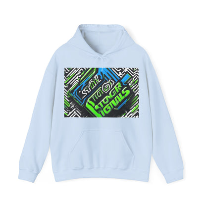 boostlete-am-crew-type-stronger-signals-diagonal-badge-1077 — Unisex Heavy Blend Hoodie (G18500)