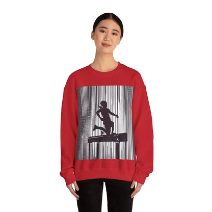 boostlete-am-crew-scene-hurdler-halftone-badge-0956 — Unisex Heavy Blend Crewneck (G18000)