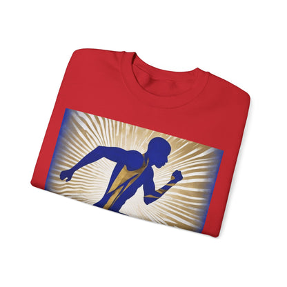 boostlete-field-day-scene-sprinter-motion-paper-0496 — Unisex Heavy Blend Crewneck Sweatshirt (Gildan)