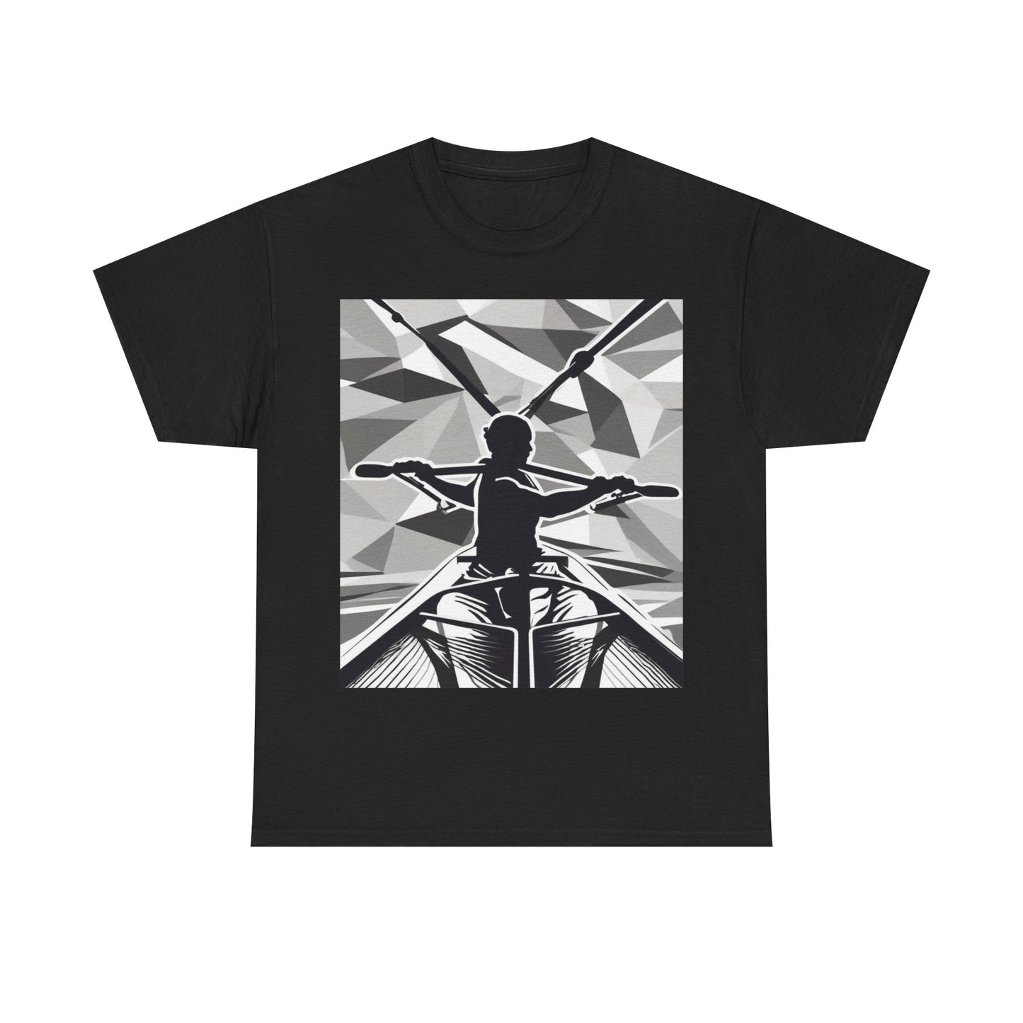 boostlete-am-crew-scene-rower-outline-geometric-0060 — Unisex Heavy Cotton Tee (Gildan 5000)