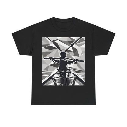 boostlete-am-crew-scene-rower-outline-geometric-0060 — Unisex Heavy Cotton Tee (Gildan 5000)