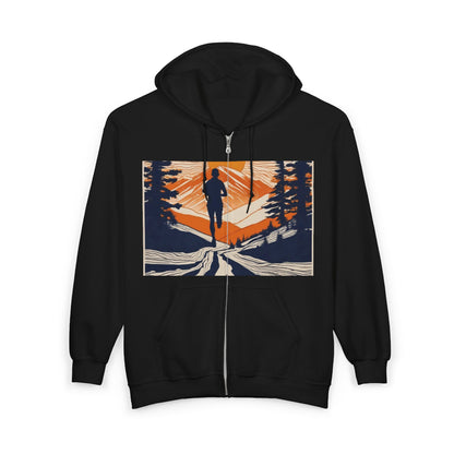 boostlete-iron-intent-scene-trail-glitch-badge-0100 — Unisex Heavy Blend Full-Zip Hooded Sweatshirt