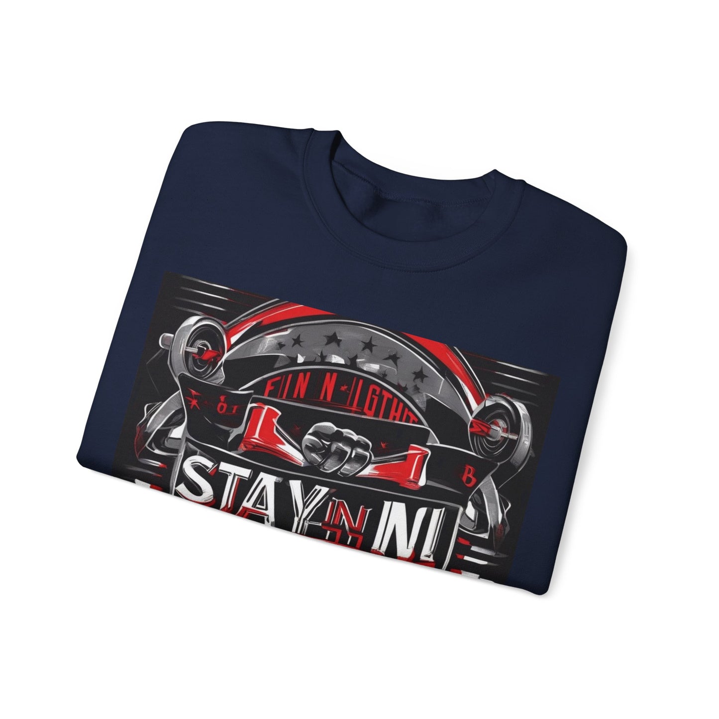 boostlete-rise-grind-type-stay-in-the-fight-banner-retro-1441 — Unisex Heavy Blend Crewneck (G18000)