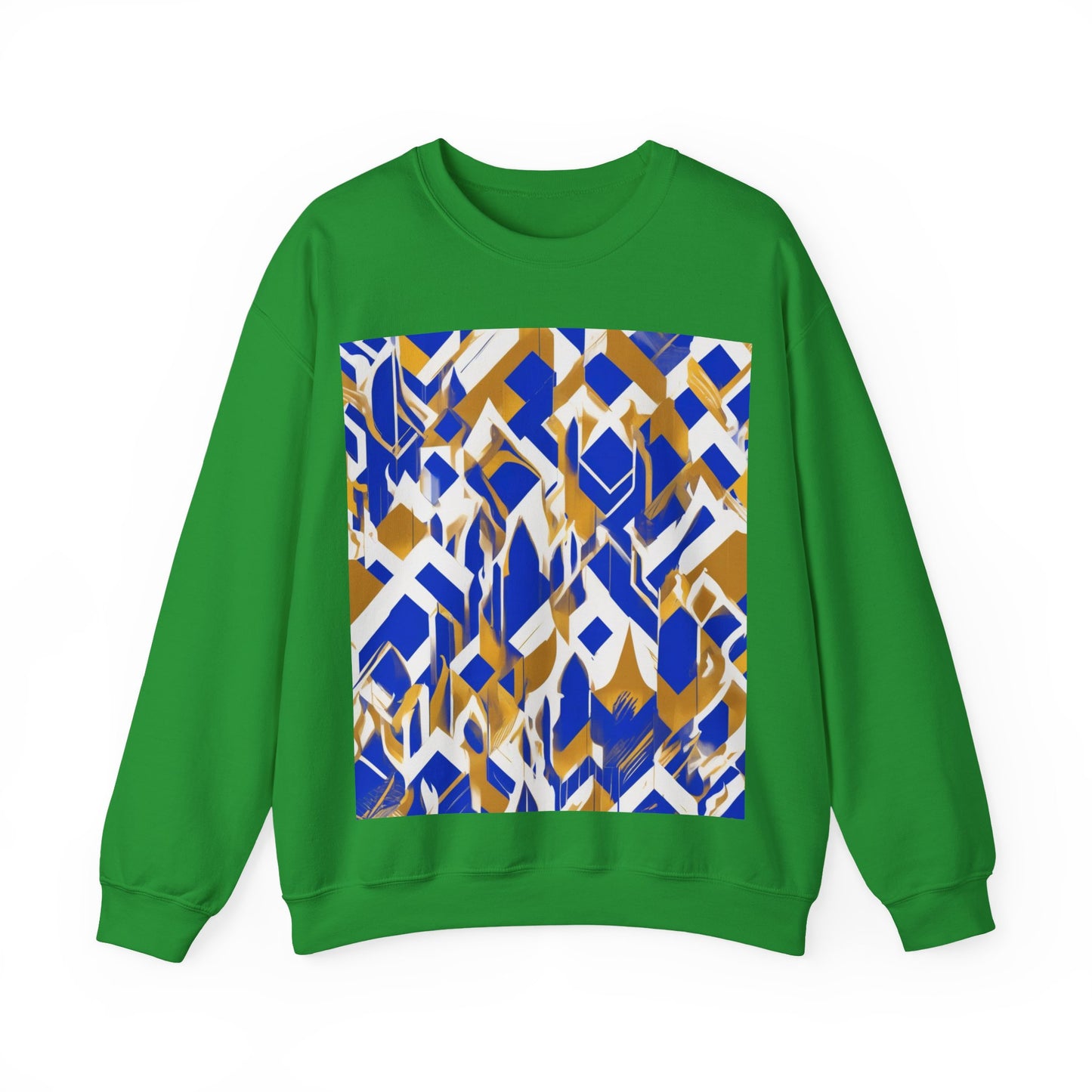 boostlete-field-day-icon-flame-glitch-geometric-0090 — Unisex Heavy Blend Crewneck Sweatshirt (Gildan)
