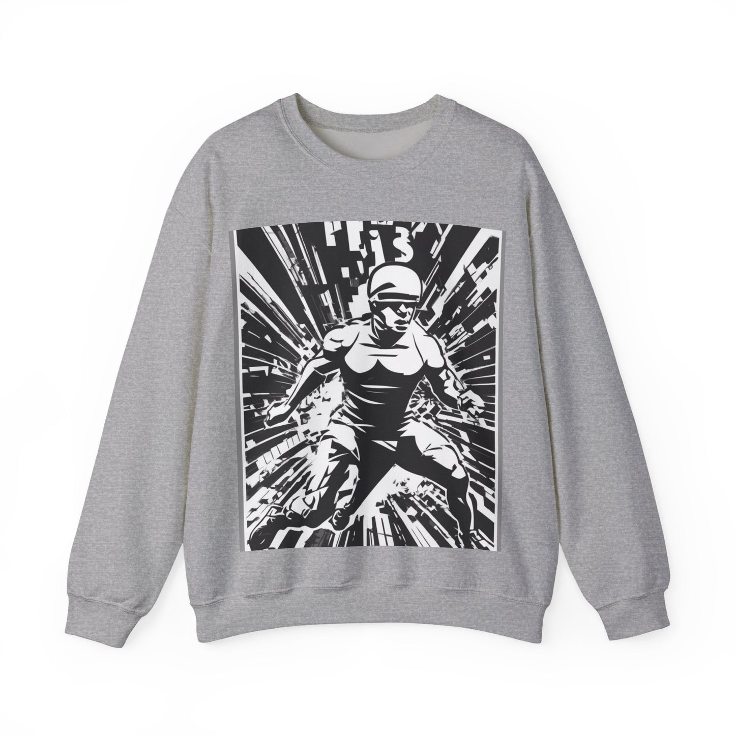 boostlete-field-day-scene-sprinter-halftone-bold-0148 — Unisex Heavy Blend Crewneck Sweatshirt (Gildan)