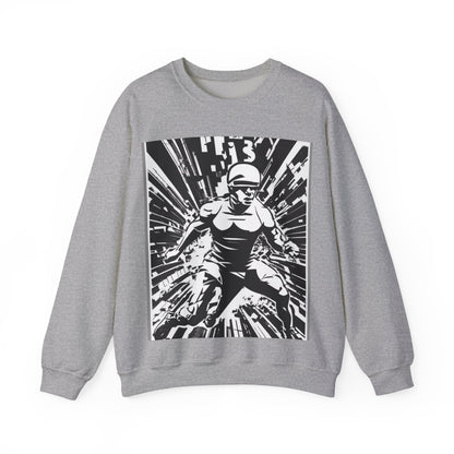 boostlete-field-day-scene-sprinter-halftone-bold-0148 — Unisex Heavy Blend Crewneck Sweatshirt (Gildan)