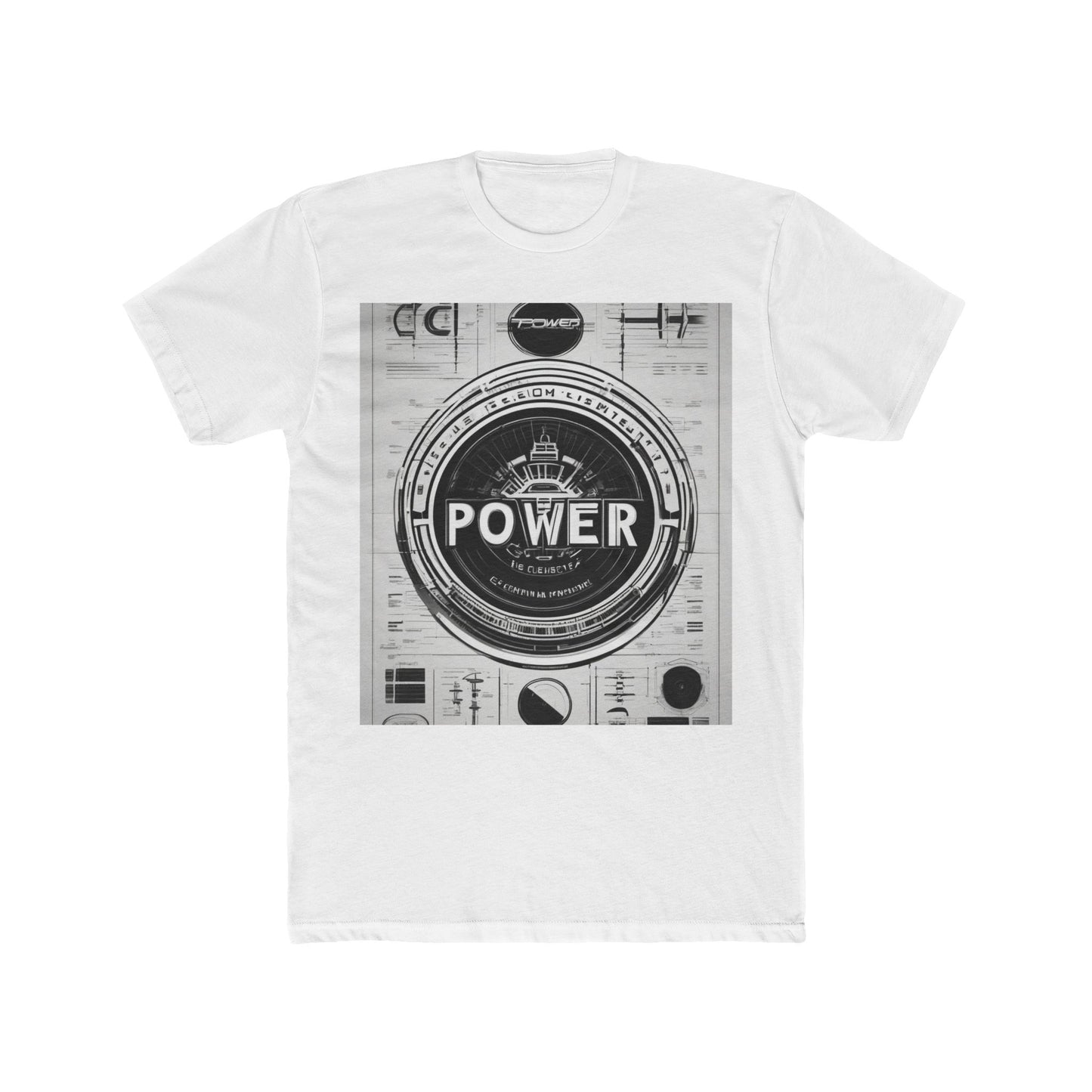 boostlete-boost-mode-type-power-in-quiet-badge-blueprint-0245 — Unisex Cotton Crew Tee (NL 3600)