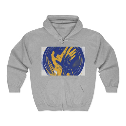 boostlete-am-crew-scene-athlete-neon-vector-0304 — Unisex Heavy Blend Full-Zip Hooded Sweatshirt