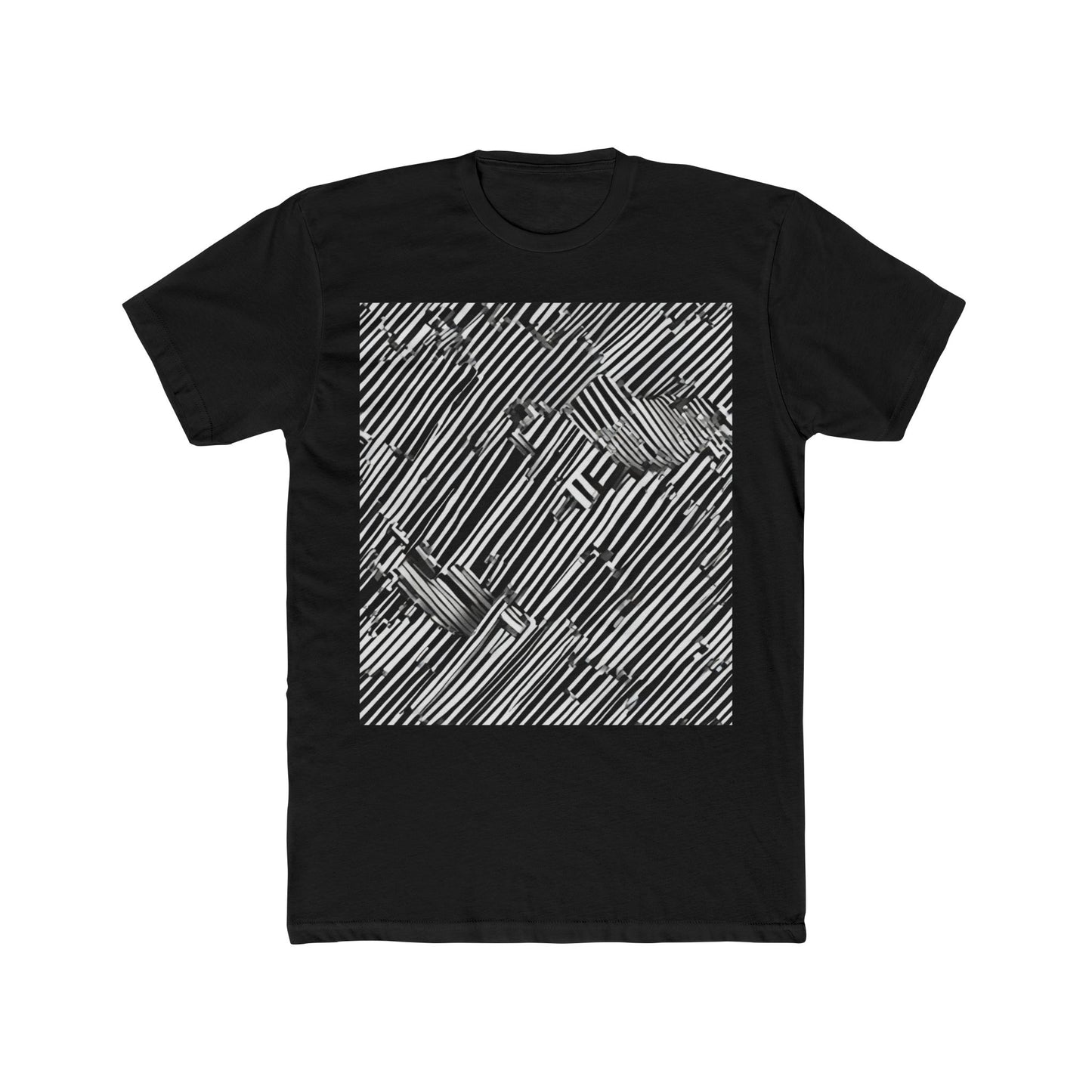 boostlete-mile-by-mile-pattern-barcode-monoline-0059 — Unisex Cotton Crew Tee (NL 3600)