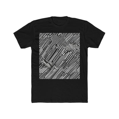 boostlete-mile-by-mile-pattern-barcode-monoline-0059 — Unisex Cotton Crew Tee (NL 3600)