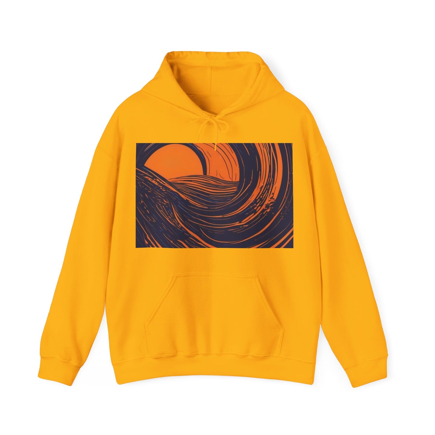 boostlete-rise-grind-icon-sunrise-speed-line-art-0202 — Unisex Heavy Blend Hooded Sweatshirt (Gildan)