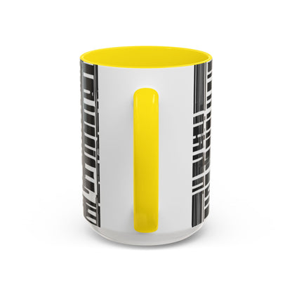 boostlete-iron-intent-pattern-barcode-line-art-0599 — Accent Mug 11/15oz