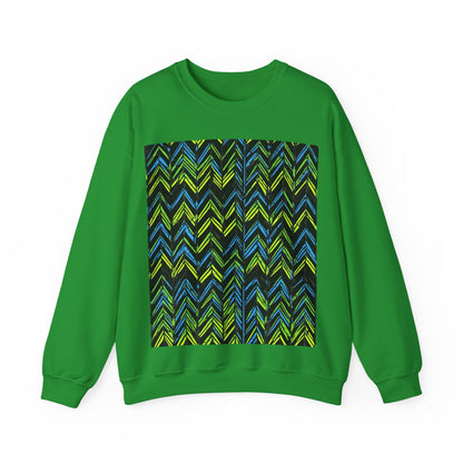 boostlete-mile-by-mile-pattern-chevron-monoline-0051 — Unisex Heavy Blend Crewneck Sweatshirt (Gildan)