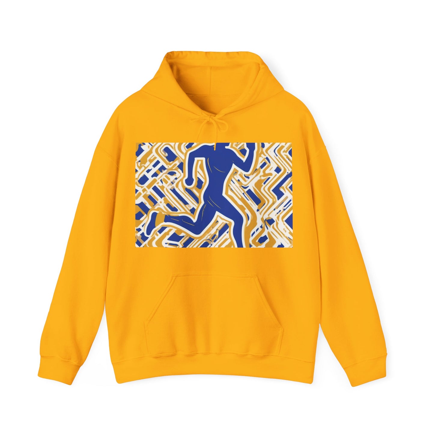 boostlete-pr-season-icon-runner-outline-industrial-0170 — Unisex Heavy Blend Hooded Sweatshirt (Gildan)