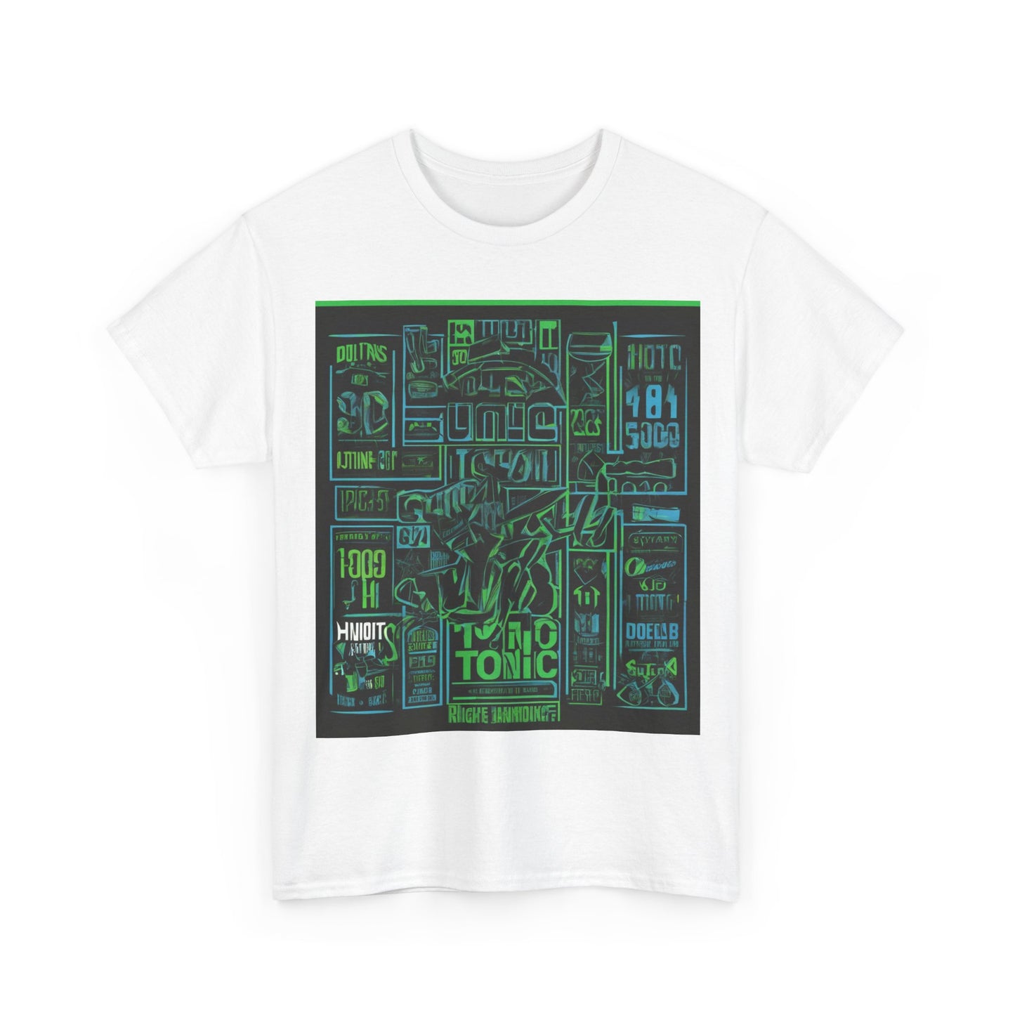 boostlete-field-day-type-gym-tonic-h2o-outline-over-solid-geometric-0249 — Unisex Heavy Cotton Tee (Gildan 5000)