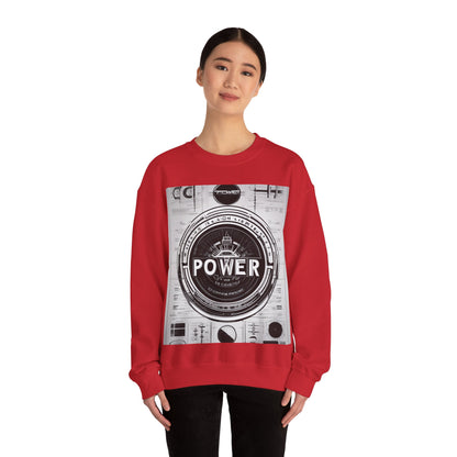boostlete-boost-mode-type-power-in-quiet-badge-blueprint-0245 — Unisex Heavy Blend Crewneck Sweatshirt (Gildan)