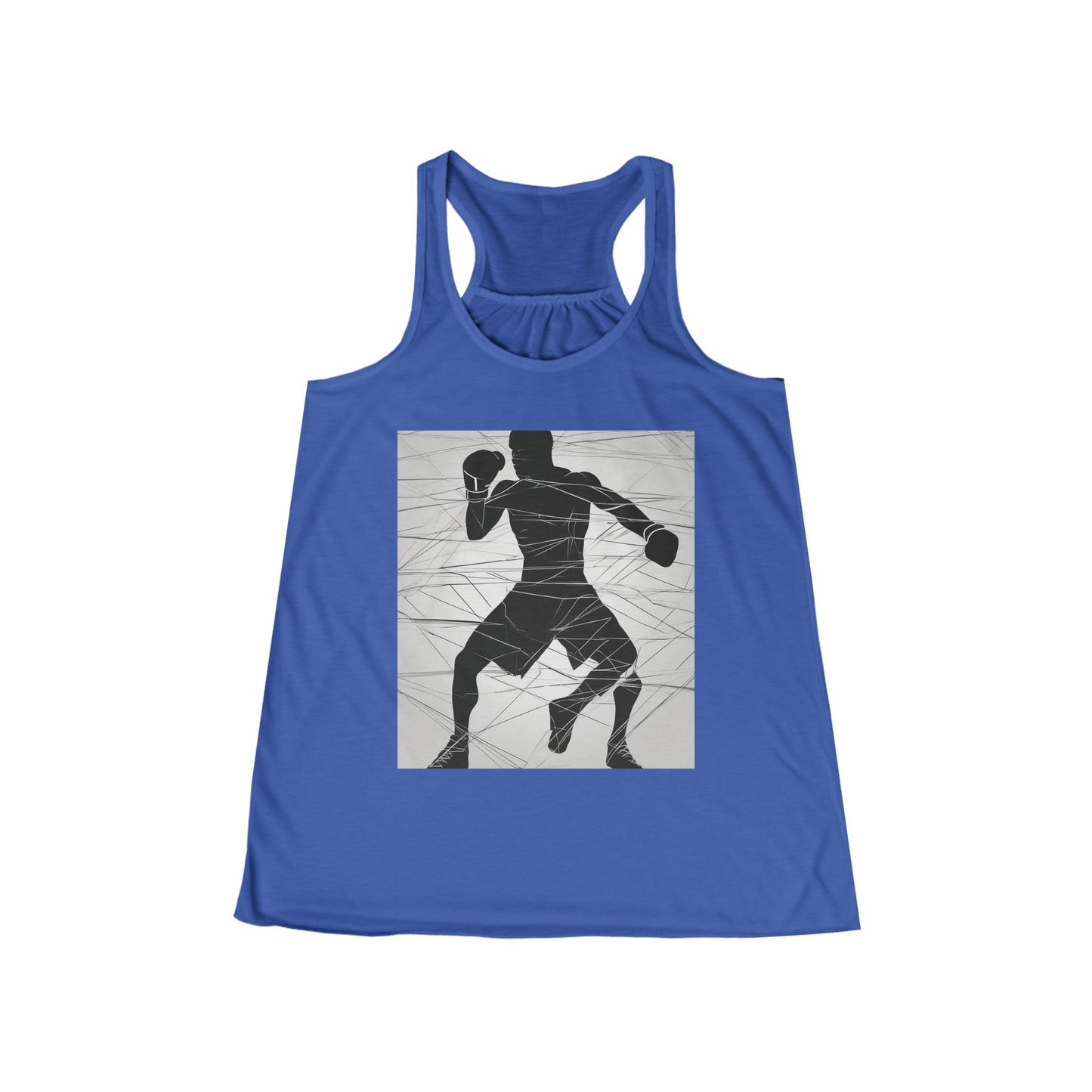 boostlete-mile-by-mile-scene-boxer-motion-geometric-0028 — Women's Flowy Racerback Tank (B+C 8800)