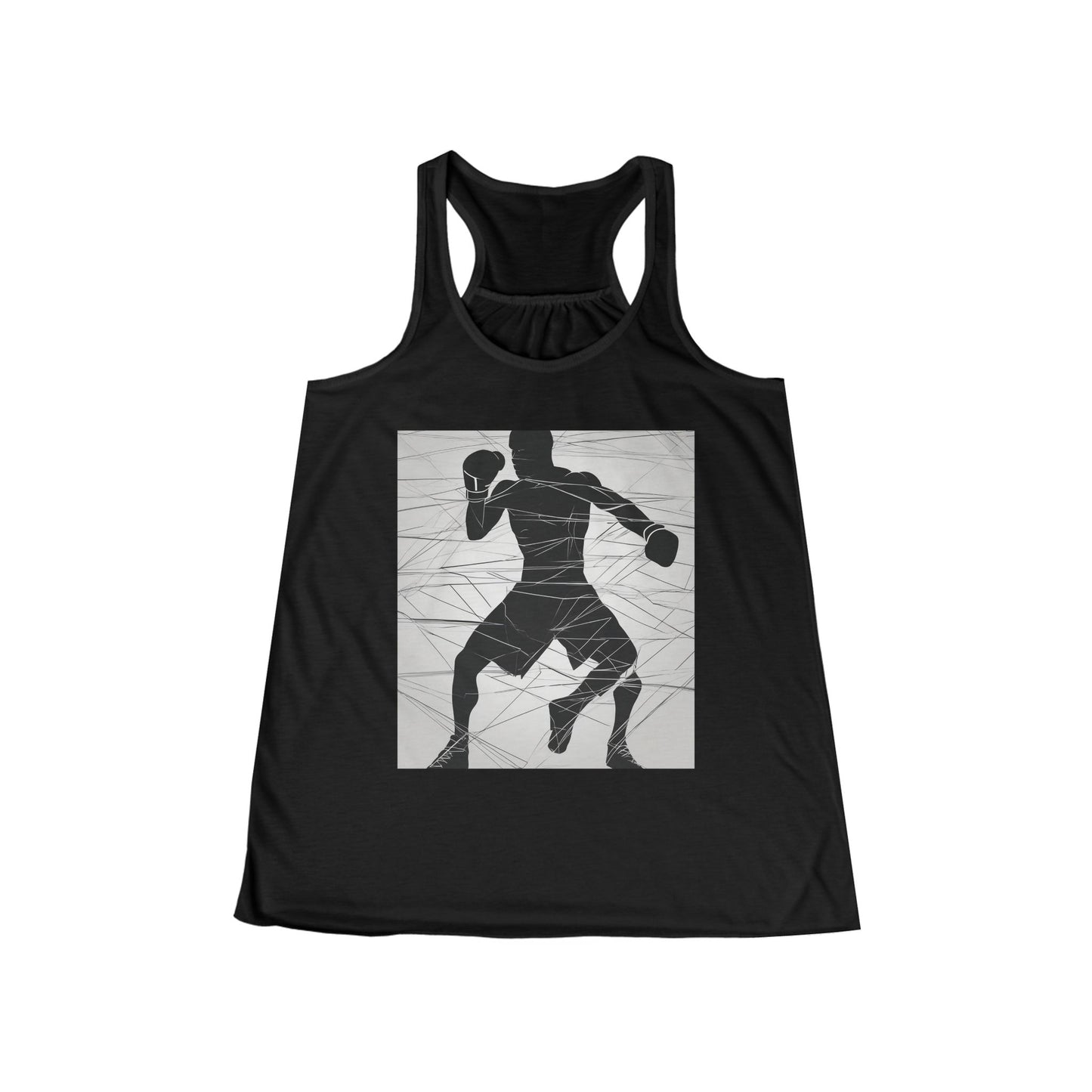 boostlete-mile-by-mile-scene-boxer-motion-geometric-0028 — Women's Flowy Racerback Tank (B+C 8800)