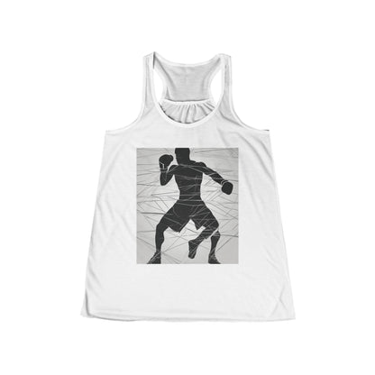 boostlete-mile-by-mile-scene-boxer-motion-geometric-0028 — Women's Flowy Racerback Tank (B+C 8800)