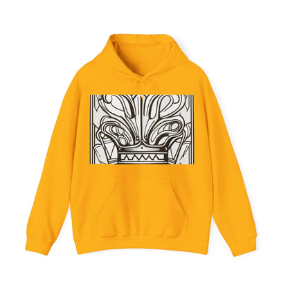 boostlete-boost-mode-icon-crown-offset-line-art-0190 — Unisex Heavy Blend Hooded Sweatshirt (Gildan)