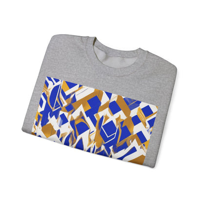 boostlete-field-day-icon-flame-glitch-geometric-0090 — Unisex Heavy Blend Crewneck Sweatshirt (Gildan)