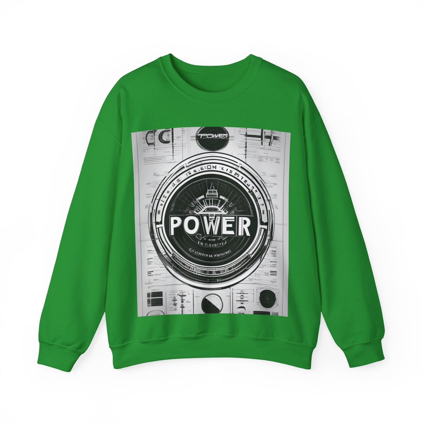 boostlete-boost-mode-type-power-in-quiet-badge-blueprint-0245 — Unisex Heavy Blend Crewneck Sweatshirt (Gildan)