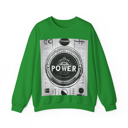 boostlete-boost-mode-type-power-in-quiet-badge-blueprint-0245 — Unisex Heavy Blend Crewneck Sweatshirt (Gildan)