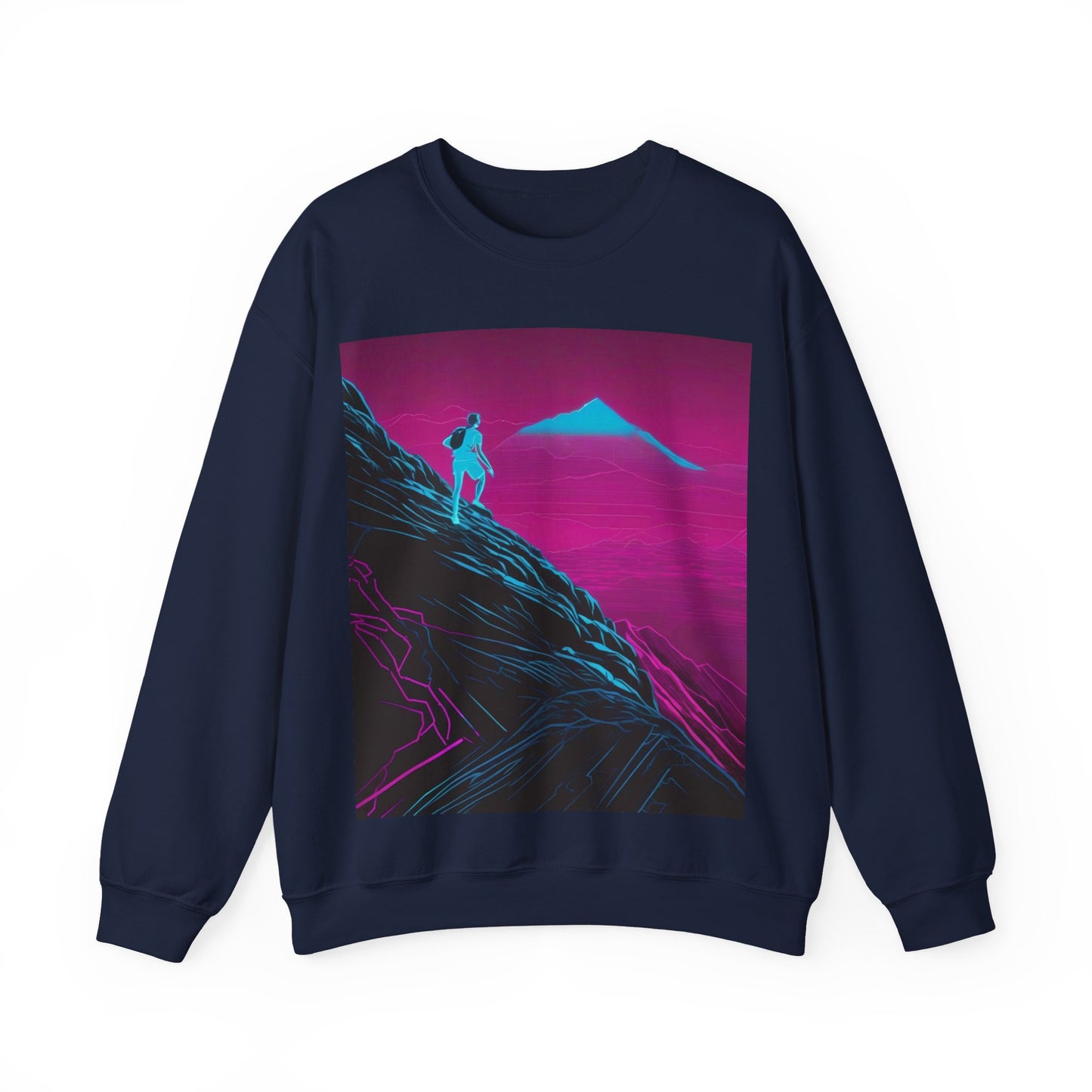 boostlete-boost-mode-scene-trail-neon-blueprint-0832 — Unisex Heavy Blend Crewneck (G18000)