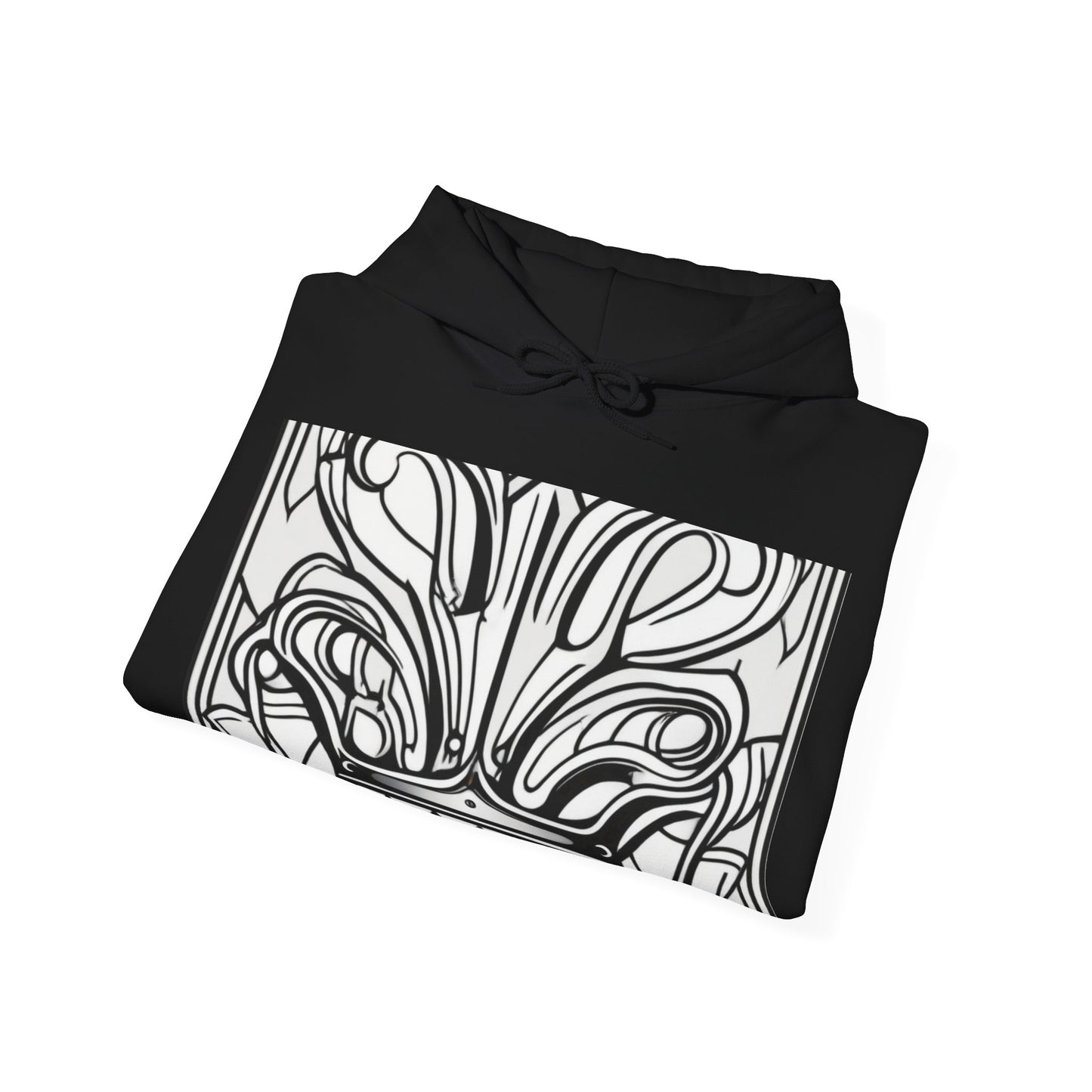 boostlete-boost-mode-icon-crown-offset-line-art-0190 — Unisex Heavy Blend Hooded Sweatshirt (Gildan)