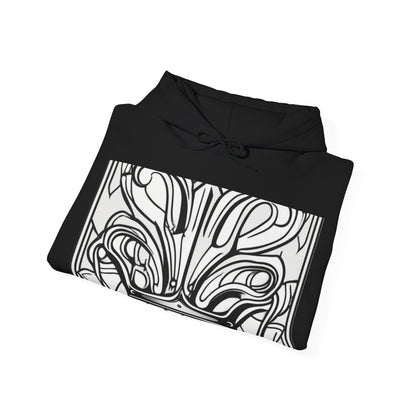 boostlete-boost-mode-icon-crown-offset-line-art-0190 — Unisex Heavy Blend Hooded Sweatshirt (Gildan)