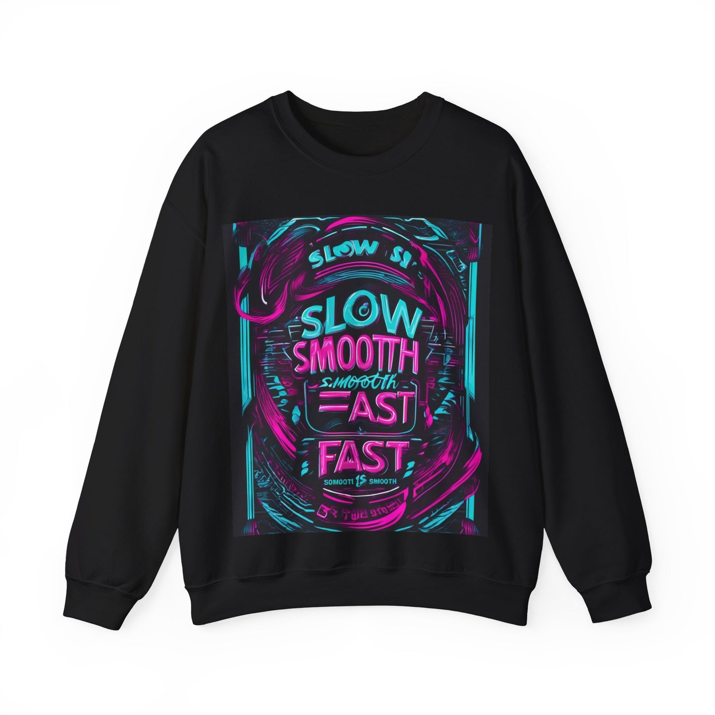 boostlete-recovery-progress-type-slow-is-smooth-smooth-is-fast-banner-engraved-0181 — Unisex Heavy Blend Crewneck Sweatshirt (Gildan)