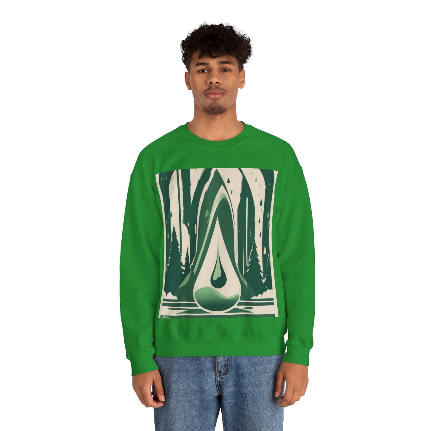 boostlete-quiet-power-icon-water-glitch-retro-0186 — Unisex Heavy Blend Crewneck (G18000)