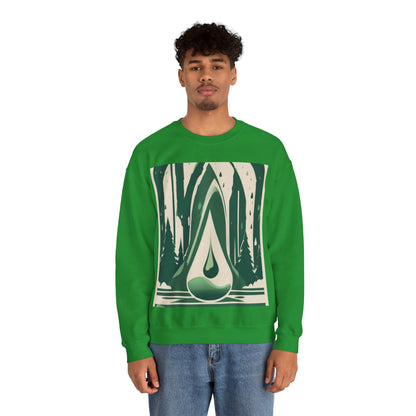 boostlete-quiet-power-icon-water-glitch-retro-0186 — Unisex Heavy Blend Crewneck (G18000)