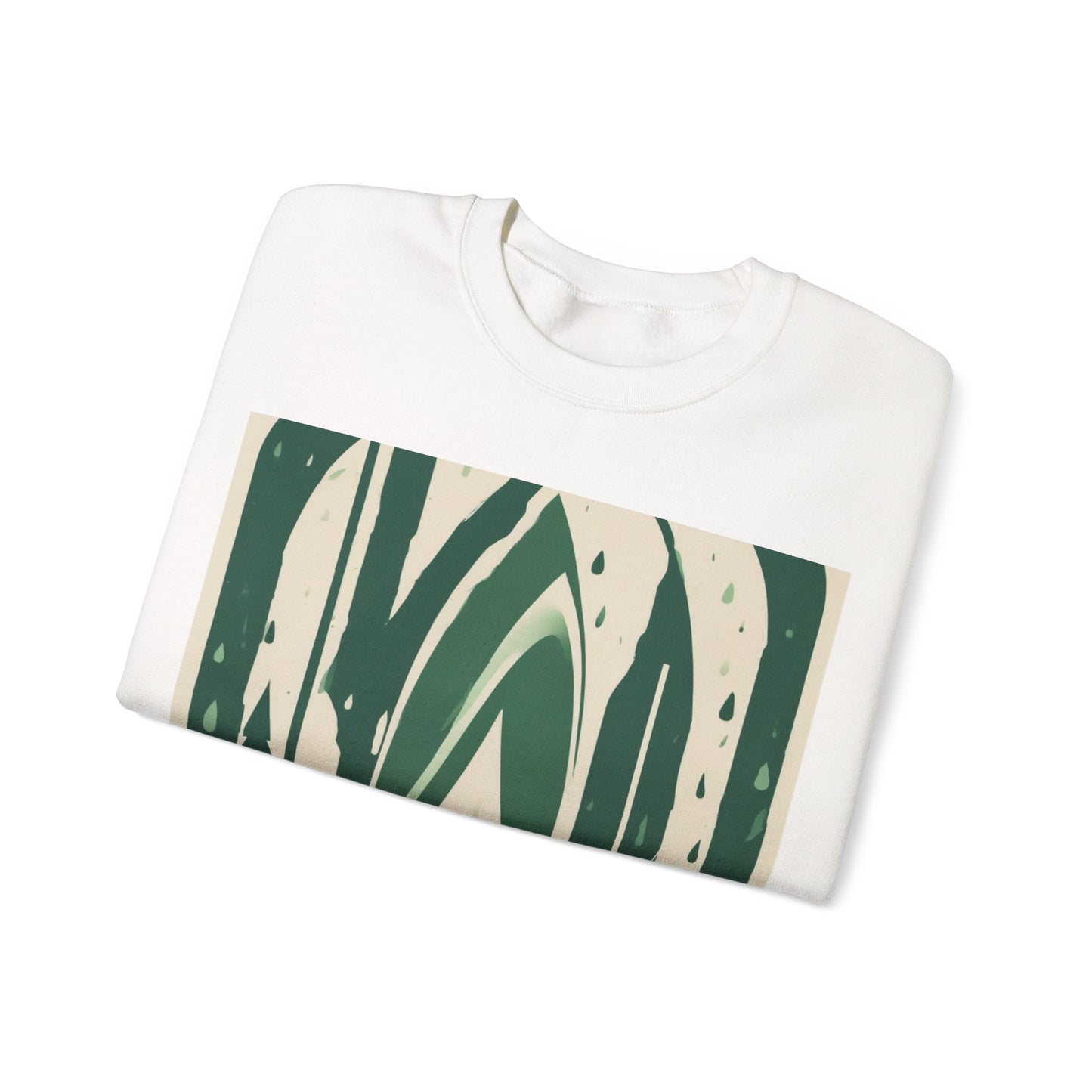 boostlete-quiet-power-icon-water-glitch-retro-0186 — Unisex Heavy Blend Crewneck Sweatshirt (Gildan)