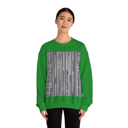 boostlete-boost-mode-pattern-barcode-blueprint-0463 — Unisex Heavy Blend Crewneck (G18000)