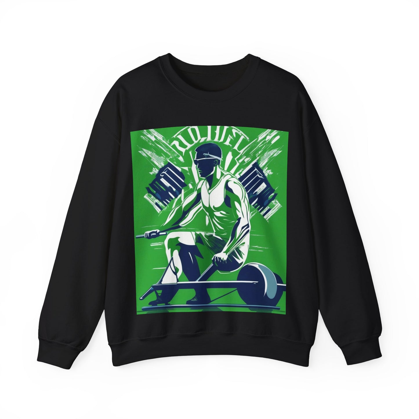 boostlete-am-crew-scene-rower-grainy-bold-0172 — Unisex Heavy Blend Crewneck Sweatshirt (Gildan)