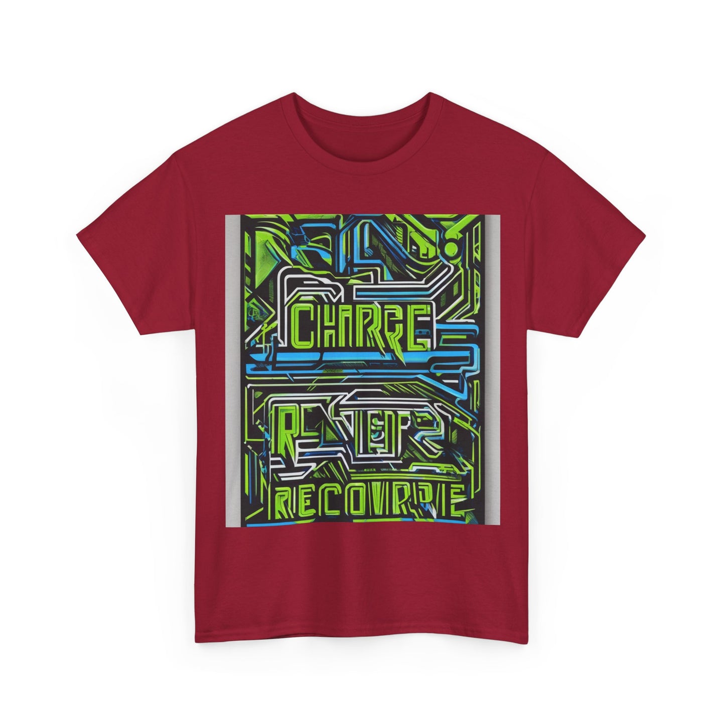 boostlete-pr-season-type-charge-train-recover-outline-over-solid-geometric-0129 — Unisex Heavy Cotton Tee (Gildan 5000)