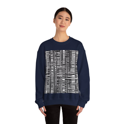 boostlete-iron-intent-pattern-barcode-line-art-0599 — Unisex Heavy Blend Crewneck (G18000)