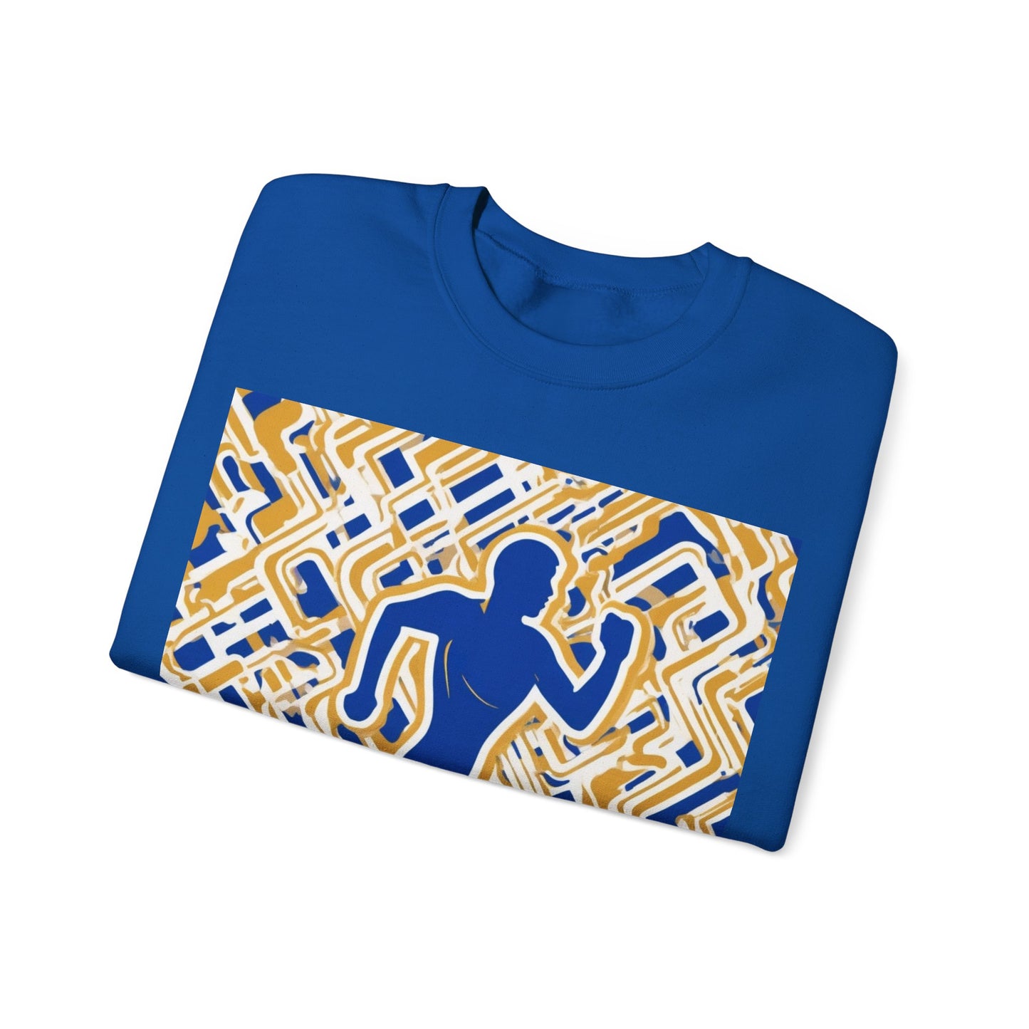 boostlete-pr-season-icon-runner-outline-industrial-0170 — Unisex Heavy Blend Crewneck Sweatshirt (Gildan)