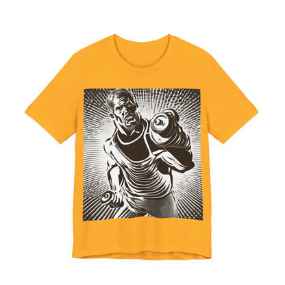 boostlete-pr-season-scene-lunge-halftone-engraved-0096 — Unisex Jersey Short Sleeve (B+C 3001)