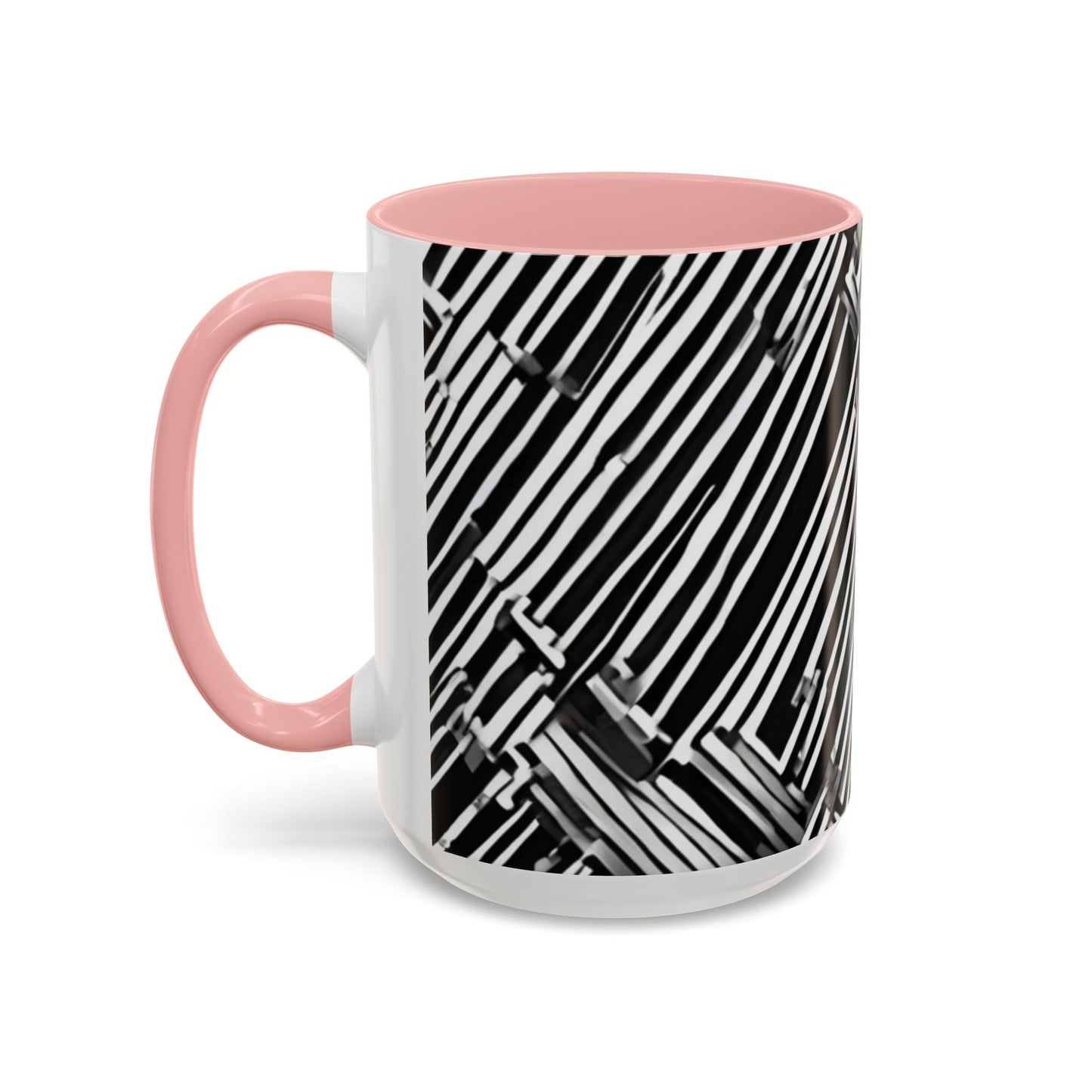 boostlete-mile-by-mile-pattern-barcode-monoline-0059 — Accent Mug 11oz/15oz