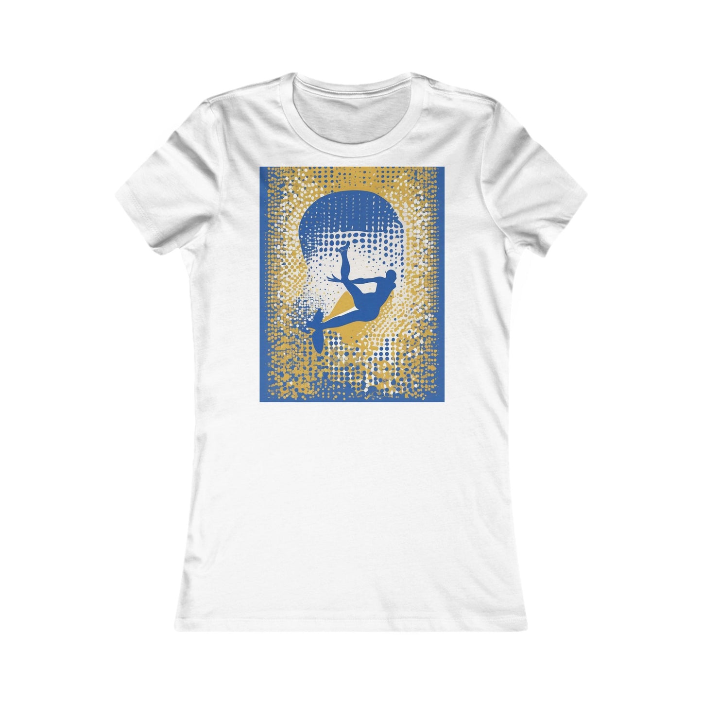 boostlete-field-day-icon-swimmer-halftone-paper-0246 — Women's Favorite Tee (B+C 6004)